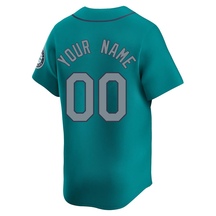 Men's Seattle Mariners Custom Aqua Alternate Jersey - Limited