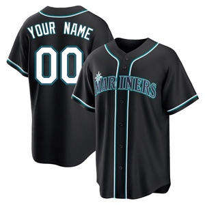 Men's Seattle Mariners Custom Black Fashion Out Jersey - Replica