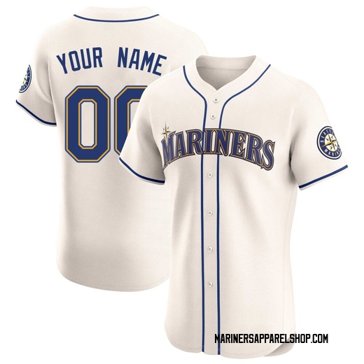 Men's Seattle Mariners Custom Cream Alternate Jersey - Elite