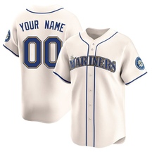 Men's Seattle Mariners Custom Cream Alternate Jersey - Limited
