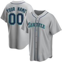 Men's Seattle Mariners Custom Gray Road Jersey - Replica