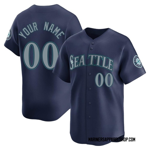 Men's Seattle Mariners Custom Navy Road Jersey - Limited