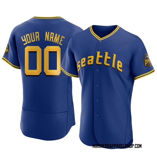 Men's Seattle Mariners Custom Royal 2023 City Connect Jersey - Authentic