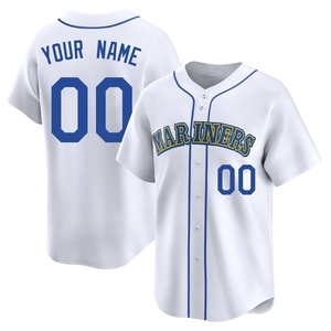 Men's Seattle Mariners Custom White Throwback Cooperstown Collection Jersey - Limited