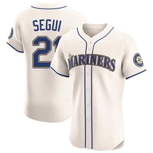 Men's Seattle Mariners David Segui Cream Alternate Jersey - Elite