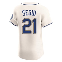 Men's Seattle Mariners David Segui Cream Alternate Jersey - Elite