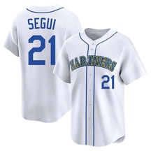Men's Seattle Mariners David Segui White Throwback Cooperstown Collection Jersey - Limited