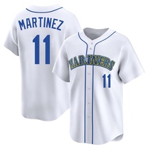 Men's Seattle Mariners Edgar Martinez White Throwback Cooperstown Collection Jersey - Limited