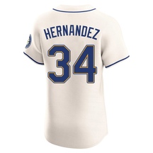 Men's Seattle Mariners Felix Hernandez Cream Alternate Jersey - Elite