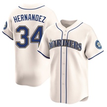 Men's Seattle Mariners Felix Hernandez Cream Alternate Jersey - Limited