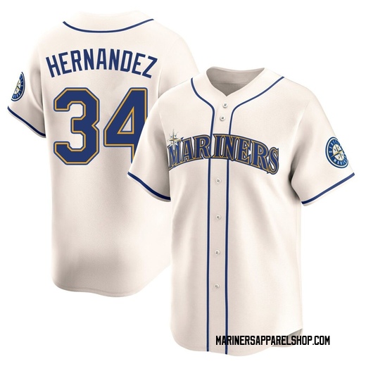 Men's Seattle Mariners Felix Hernandez Cream Alternate Jersey - Limited