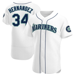 Men's Seattle Mariners Felix Hernandez White Home Jersey - Authentic