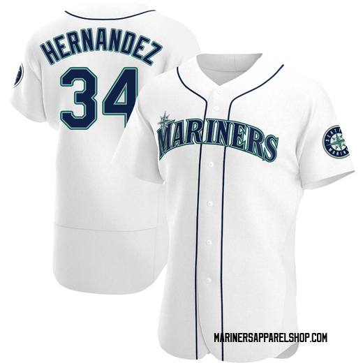 Men's Seattle Mariners Felix Hernandez White Home Jersey - Authentic