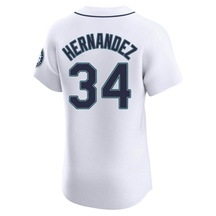 Men's Seattle Mariners Felix Hernandez White Home Jersey - Elite