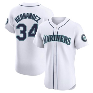 Men's Seattle Mariners Felix Hernandez White Home Jersey - Elite