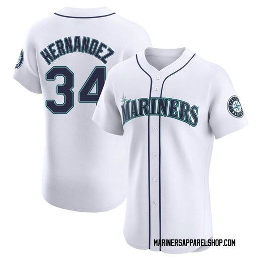 Men's Seattle Mariners Felix Hernandez White Home Jersey - Elite