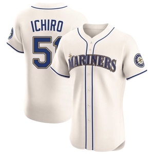 Men's Seattle Mariners Ichiro Suzuki Cream Alternate Jersey - Elite