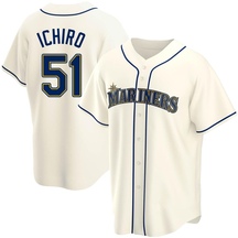 Men's Seattle Mariners Ichiro Suzuki Cream Alternate Jersey - Replica