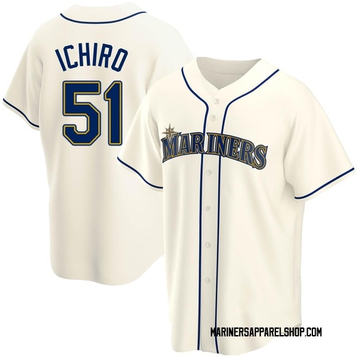 Men's Seattle Mariners Ichiro Suzuki Cream Alternate Jersey - Replica