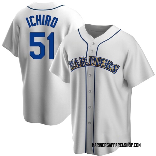 Men's Seattle Mariners Ichiro Suzuki White Home Cooperstown Collection Jersey - Replica