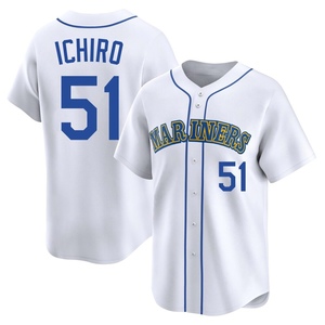 Men's Seattle Mariners Ichiro Suzuki White Throwback Cooperstown Collection Jersey - Limited