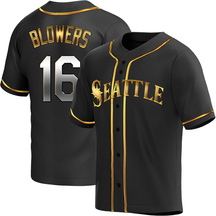 Men's Seattle Mariners Mike Blowers Black Golden Alternate Jersey - Replica