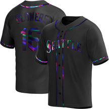 Men's Seattle Mariners Mike Blowers Black Holographic Alternate Jersey - Replica