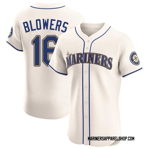 Men's Seattle Mariners Mike Blowers Cream Alternate Jersey - Elite