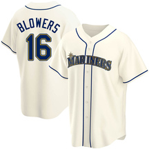 Men's Seattle Mariners Mike Blowers Cream Alternate Jersey - Replica