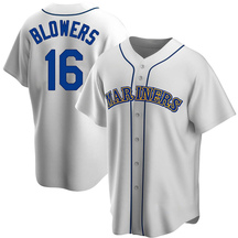 Men's Seattle Mariners Mike Blowers White Home Cooperstown Collection Jersey - Replica