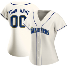 Women's Seattle Mariners Custom Cream Alternate Jersey - Authentic