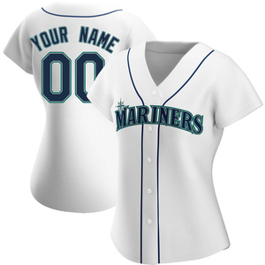 Women's Seattle Mariners Custom White Home Jersey - Authentic