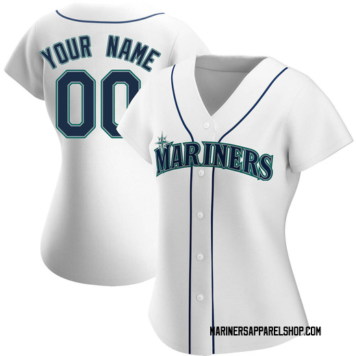 Women's Seattle Mariners Custom White Home Jersey - Authentic