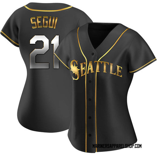 Women's Seattle Mariners David Segui Black Golden Alternate Jersey - Replica