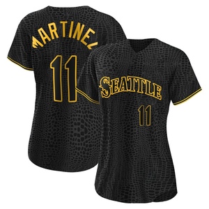 Women's Seattle Mariners Edgar Martinez Black Snake Skin City Jersey - Authentic