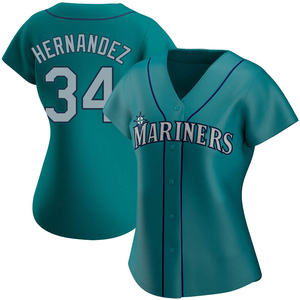 Women's Seattle Mariners Felix Hernandez Aqua Alternate Jersey - Replica