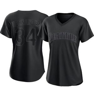 Women's Seattle Mariners Felix Hernandez Black Pitch Fashion Jersey - Replica