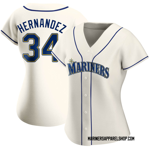Women's Seattle Mariners Felix Hernandez Cream Alternate Jersey - Authentic