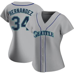 Women's Seattle Mariners Felix Hernandez Gray Road Jersey - Authentic