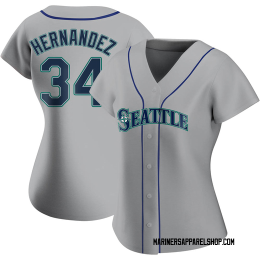 Women's Seattle Mariners Felix Hernandez Gray Road Jersey - Authentic