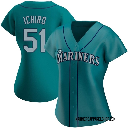 Women's Seattle Mariners Ichiro Suzuki Aqua Alternate Jersey - Replica