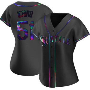 Women's Seattle Mariners Ichiro Suzuki Black Holographic Alternate Jersey - Replica