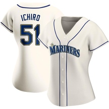 Women's Seattle Mariners Ichiro Suzuki Cream Alternate Jersey - Replica