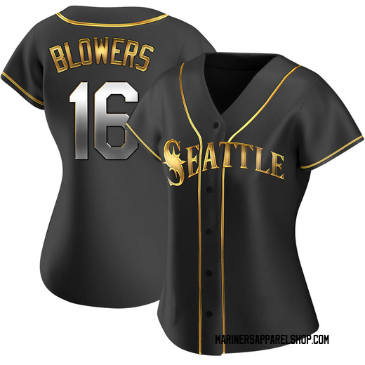 Women's Seattle Mariners Mike Blowers Black Golden Alternate Jersey - Replica