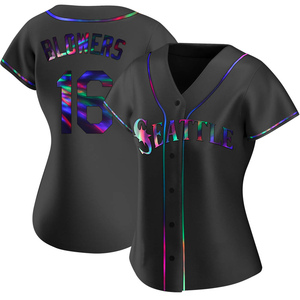 Women's Seattle Mariners Mike Blowers Black Holographic Alternate Jersey - Replica