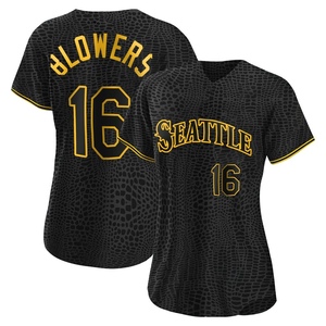 Women's Seattle Mariners Mike Blowers Black Snake Skin City Jersey - Replica