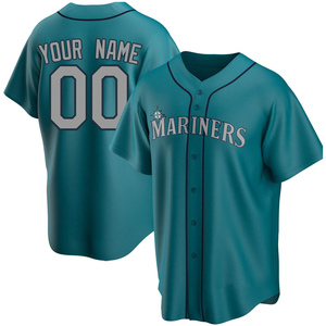 Youth Seattle Mariners Custom Aqua Alternate Jersey - Replica