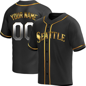 Youth Seattle Mariners Custom Black Golden Alternate Jersey - Replica