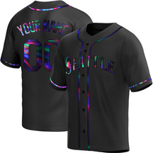 Youth Seattle Mariners Custom Black Holographic Alternate Jersey - Replica