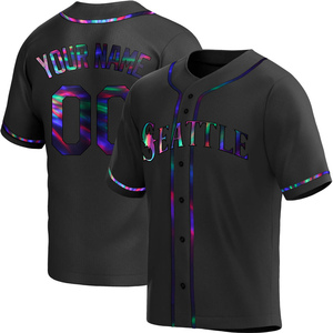 Youth Seattle Mariners Custom Black Holographic Alternate Jersey - Replica